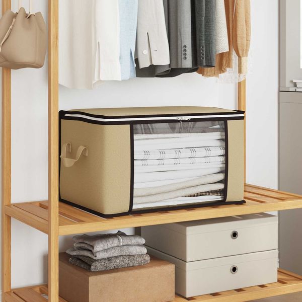 vidaXL Aufbewahrungsbox mit transparentem Seitenfenster 2 pcs Creme 42024662
