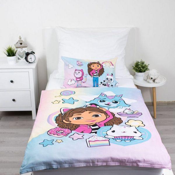 Gabby's Dollhouse Kinderbettwäsche Baumwolle Baby Bettwäsche 2 teilig 100 × 135 cm 40 × 60 cm