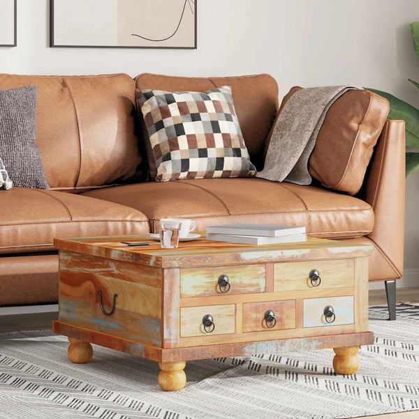 vidaXL Couchtisch, Altholz natur, 70x70 cm