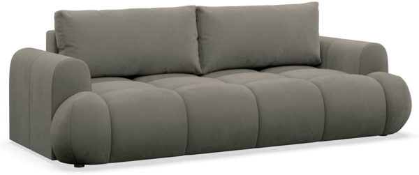 Selsey 'Ombo Doce' 3 Sitzer Schlafsofa mit Stauraum, hydrophobem Samtbezug, Dunkelbeige