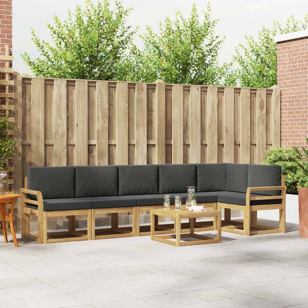 vidaXL Outdoor-Sofagarnitur 7 pcs Weiß und Anthrazit Polyester 3387736