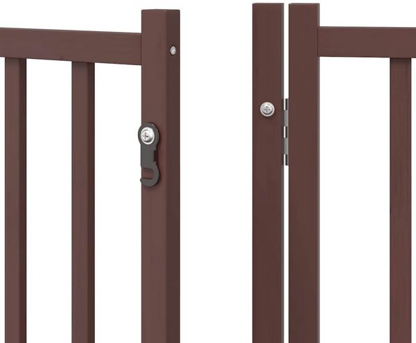 vidaXL 9-tlg. Hundetor mit Tür Faltbar Braun 450 cm Pappelholz 3155715 Bild 9