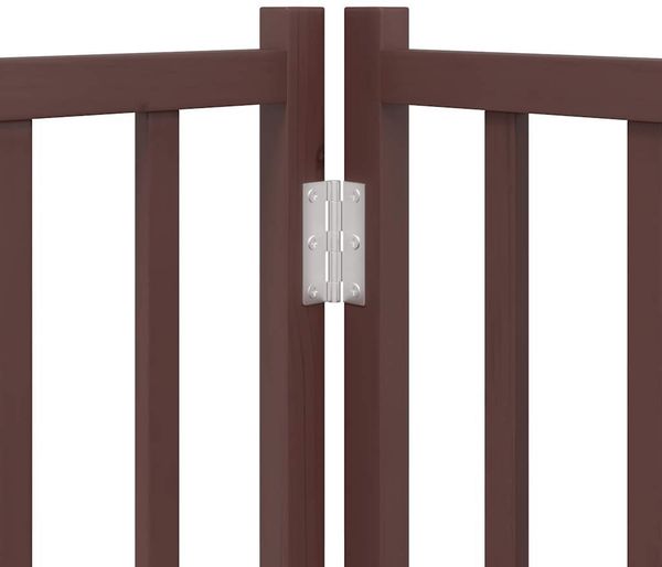 vidaXL 9-tlg. Hundetor mit Tür Faltbar Braun 450 cm Pappelholz 3155715 Bild 8