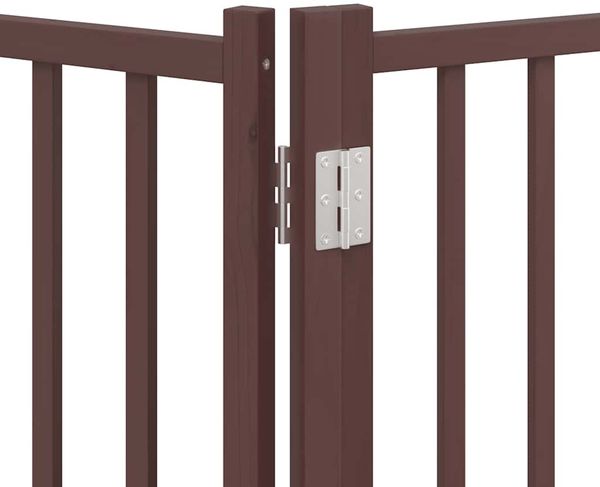 vidaXL 9-tlg. Hundetor mit Tür Faltbar Braun 450 cm Pappelholz 3155715 Bild 11