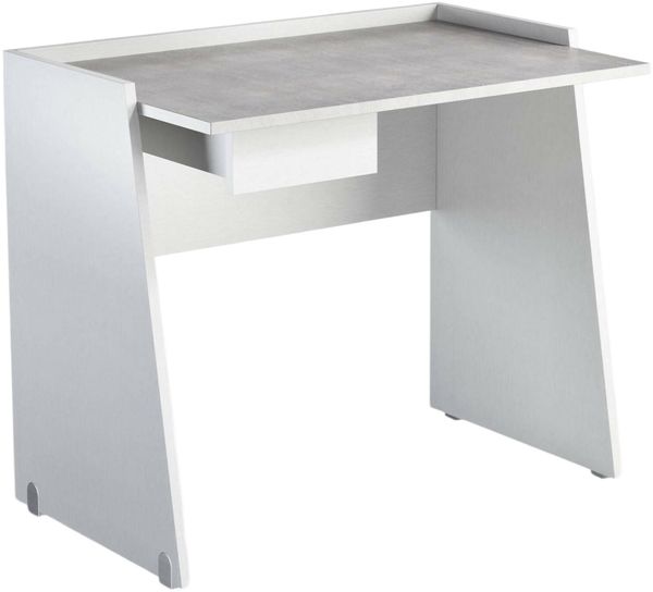 Dmora Schreibtisch Abulele, moderner Schreibtisch mit Schublade, Arbeits- oder Bürotisch, PC-Buchhalter, 100 % Made in Italy, 90 x 60 x 80 cm, Weiß und Zement