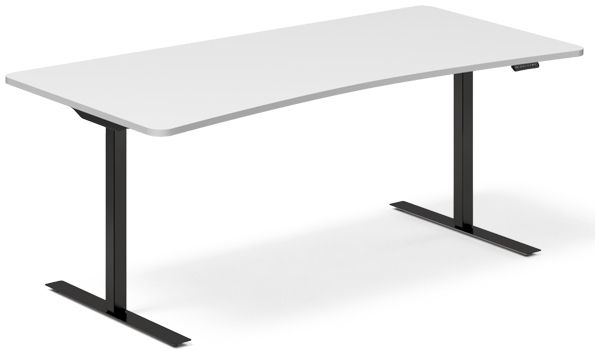 Höhenverstellbarer Tisch DNA weiß 1800x800 mm Bogen 2-Beine/schwarz