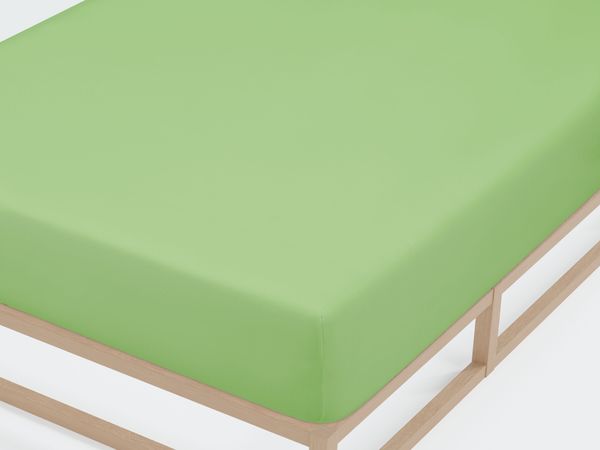 Biberna Jersey-Spannbetttuch, 100 % Baumwolle, Hellgrün, 1x 90x190 cm - 100x200 cm