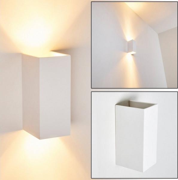 hofstein Wandleuchte »Bisenti« Wandlampe aus Keramik in Weiß, ohne Leuchtmittel, Up & Down, 2xGU10, Innen mit handelsüblichen Farben bemalbar Bild 1