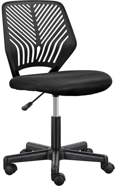 Yaheetech Drehstuhl Höhenverstellbarer Bürostuhl ohne Armlehnen, Schreibtischstuhl mit Netzbezug fürs Arbeitszimmer/Büro/Wohnzimmer