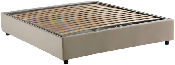 Dmora Doppelbett Alaksir, Bettkasten aus Stoff, Öffnung vorne, inklusive Matratze 140x200 cm, 100 % Made in Italy, Beige Bild 5