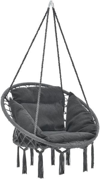casa.pro 'Kailua' Hängesessel, mit Kissen, dunkelgrau, für Indoor & Outdoor, bis 150 kg belastbar