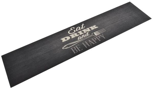 vidaXL Küchenteppich Waschbar Küche Schwarz 60x300 cm Samt 136560