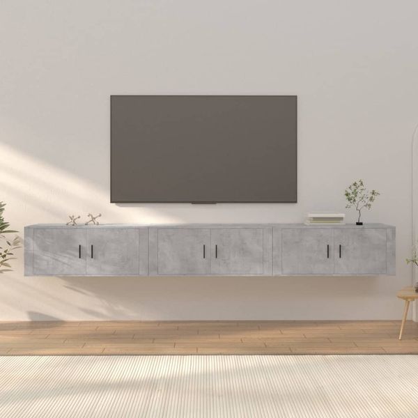 vidaXL TV-Wandschränke 3 Stk. Betongrau 100x34,5x40 cm 3188378