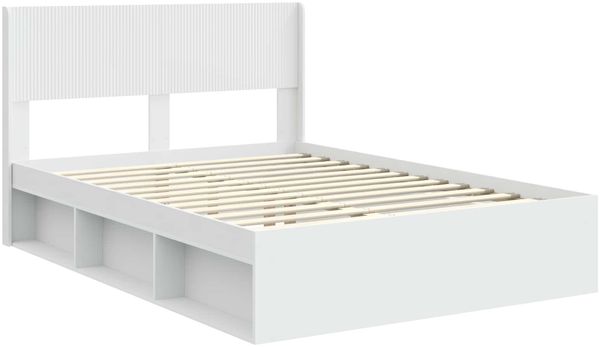 vidaXL Bettgestell mit Stauraum und Kopfteil Weiß 140 x 200 cm 3414203 Bild 4