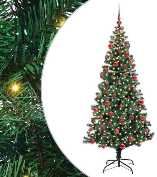 vidaXL Künstlicher vorbeleuchteter Weihnachtsbaum Grün 180 cm 3396762