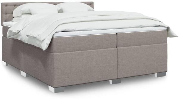 vidaXL Boxspringbett mit Matratze Taupe 200x200 cm Stoff 3288313