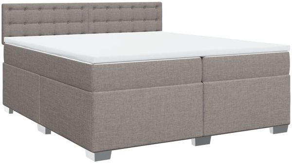 vidaXL Boxspringbett mit Matratze Taupe 200x200 cm Stoff 3288313 Bild 3