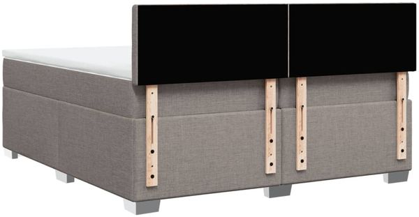 vidaXL Boxspringbett mit Matratze Taupe 200x200 cm Stoff 3288313 Bild 12