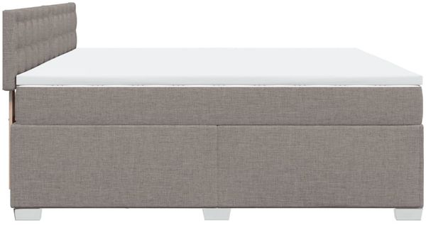vidaXL Boxspringbett mit Matratze Taupe 200x200 cm Stoff 3288313 Bild 11