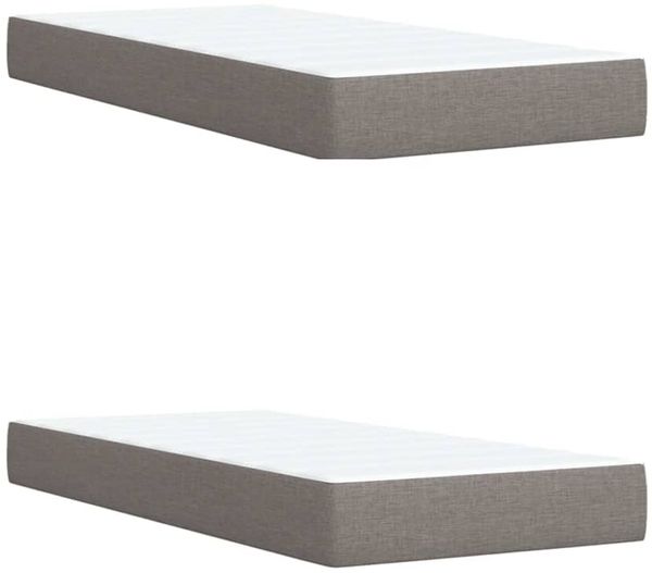 vidaXL Boxspringbett mit Matratze Taupe 200x200 cm Stoff 3288313 Bild 9