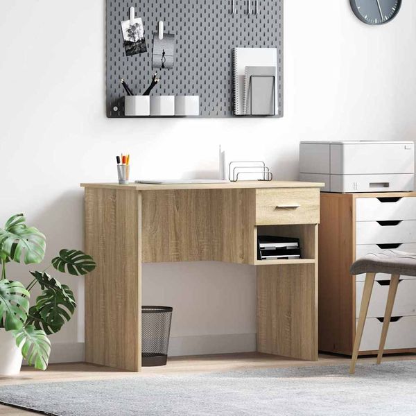 vidaXL Schreibtisch Sonoma-Eiche 90 x 49 x 75 cm Holzwerkstoff 869268