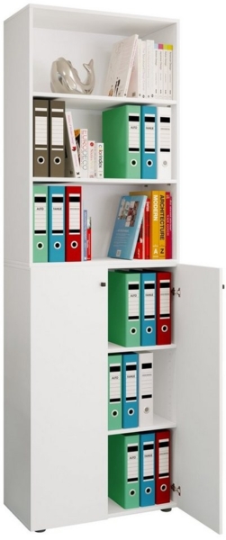 VCM Büroschrank Ulas 919149 Weiß H. 220 x B. 70 x T. 40cm