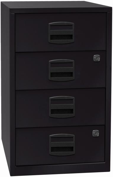 Beistellschrank PFA, 4 Universalschubladen, Farbe schwarz