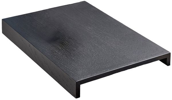 KAWOLA Holztablett MADELINE Eiche schwarz für Armlehne Sofa 4 x 40 x 27 cm