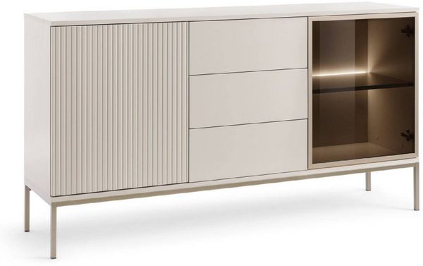 yourhouse24 Kommode SANTIA 154 cm 2D3S LED Lamellen Kaschmir Gold