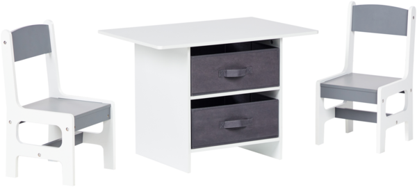 Beliani 'YALGOO' Kindertisch mit 2 Stühlen, MDF weiß / grau