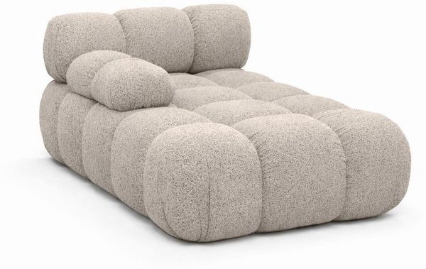Kaiser Möbel Chaiselongue modular für Wohnzimmer, Bouclé-Stoff Abriamo, Selia, Chaiselongue, Chaiselongue-Modul zum Entspannen,Modernes Lounge-Design