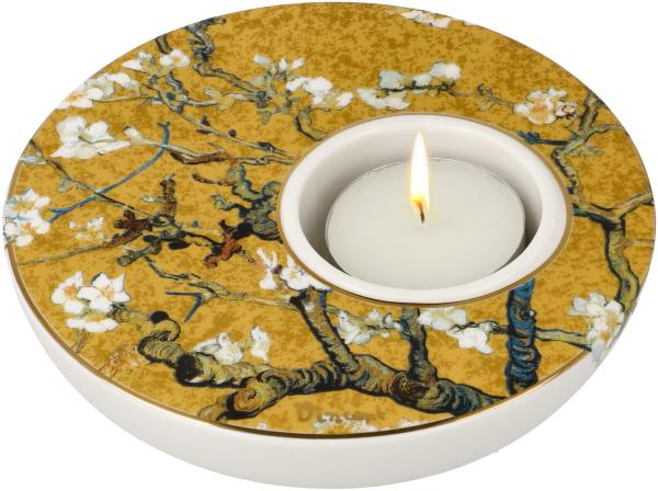 Goebel / Vincent van Gogh Mandelbaum Gold,Kerzenhalter,12,0 x 12,0 x 4,0 cm / Porzellan / 12,0 x 12,0 x 4,0 cm