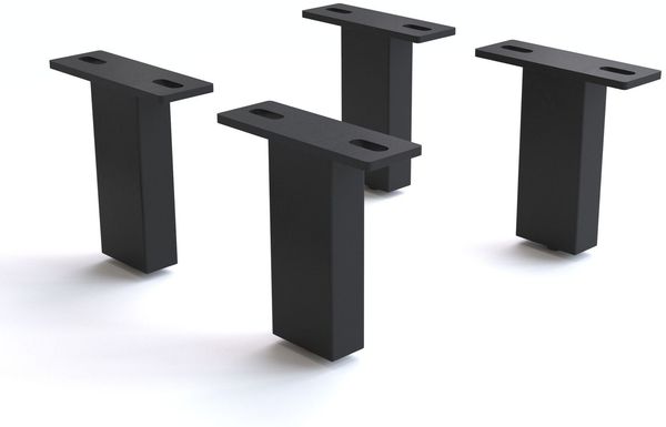 Fuß Vierkant 12,5 cm Metall Schwarz für alle Möbelarten (4er Set)