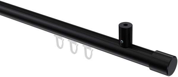 Innenlauf-Gardinenstangen-Set Sonius Santo 100 cm, 1-läufig, 20 mm Ø Schwarz