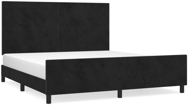 vidaXL Bettgestell mit Kopfteil Schwarz 160x200 cm Samt, Härtegrad: H2 [3125643] Bild 2