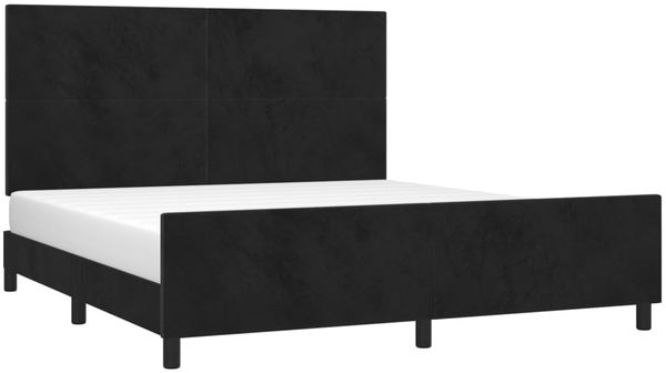 vidaXL Bettgestell mit Kopfteil Schwarz 160x200 cm Samt, Härtegrad: H2 [3125643] Bild 3