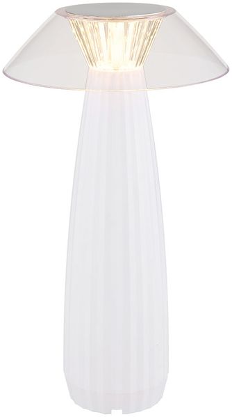 LED Tischleuchte ILLUMI, Weiß, matt, Akku, IP20, Touchdimmer, H 28 cm