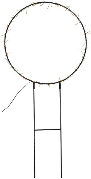 Star Trading 475-17 Weihnachtsdekoration ERDSPIESS-RING BARLUMI LED 80X0,06W Stahl schwarz L:40cm H:84cm IP44