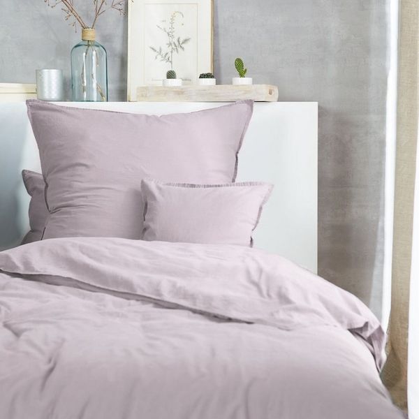 Vario Kissenbezug, Renforce, Baumwolle, Stone Washed rose, 40x80 cm