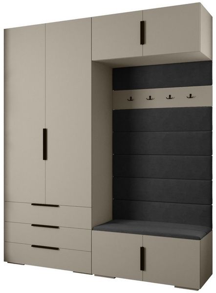 ABIKS MÖBEL Kompaktgarderobe INOVA 1 SATZ 12 Möbelset, Garderobe mit Kleiderstange und Regalen