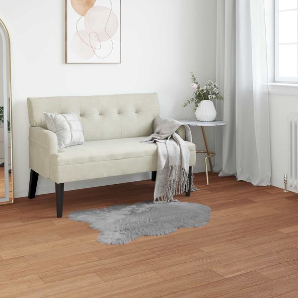 vidaXL Teppich aus Kunstschaffell TAFALLA Grau 50 x 80 cm Polyester 42021540