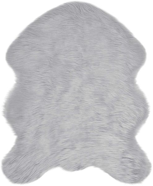 vidaXL Teppich aus Kunstschaffell TAFALLA Grau 50 x 80 cm Polyester 42021540 Bild 2