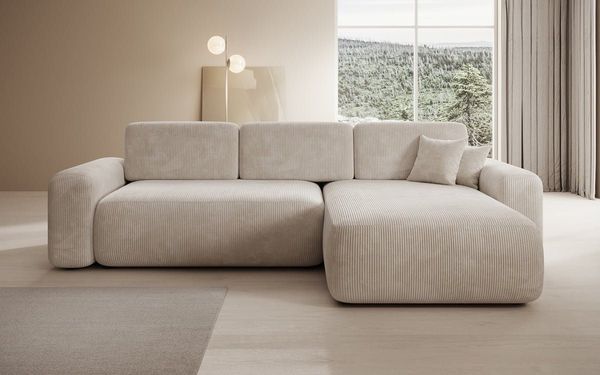 Luxusbetten24 Schlafsofa Designer Sofa Lola in Cord, mit Stauraum und Schlaffunktion