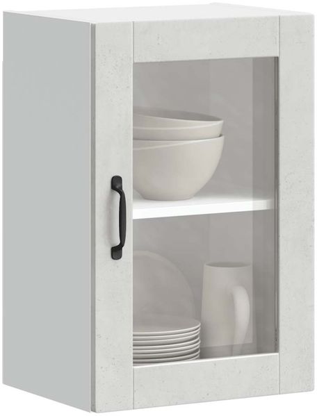 vidaXL Küchen-Hängeschrank mit Glastür Porto Betongrau 854011