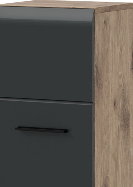 Badezimmer Kommode Cover in schwarz und Eiche 30 x 106 cm Bild 3