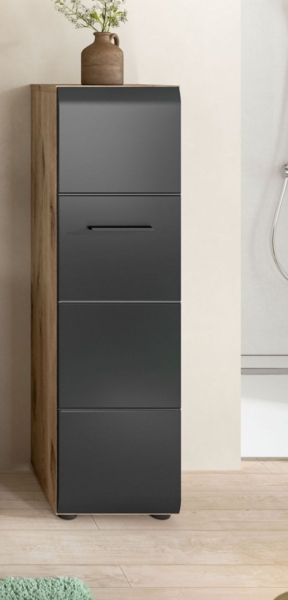 Badezimmer Kommode Cover in schwarz und Eiche 30 x 106 cm Bild 5