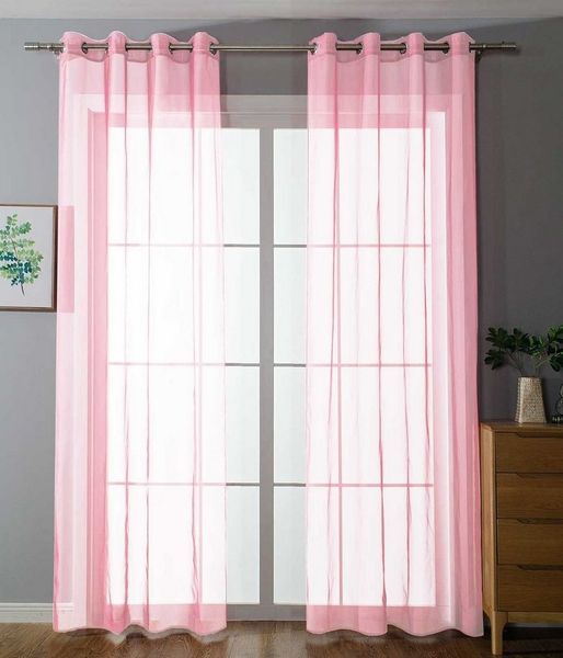 Gardinenbox Gardine (2 St), Ösen, transparent, Voile, Ösenvorhänge Voile »Uni« Bleibandabschluß 20332-cn2