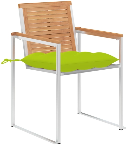 vidaXL Gartenstühle 4 Stk. mit Kissen Massivholz Teak 3078580