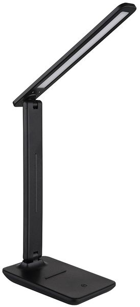 LED Tischleuchte, Touchdimmer, beweglich, Kunstleder, H 50cm