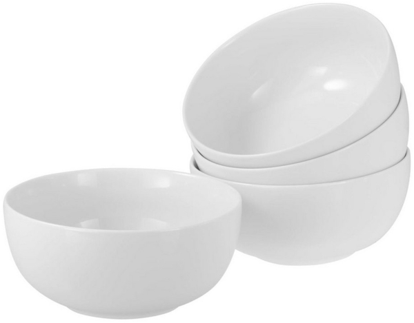 CreaTable Schale Allround Weiss, Buddha Bowl 16 cm 4-tlg, Porzellan, (Set, 4-tlg), Daily Use, Zeitlos